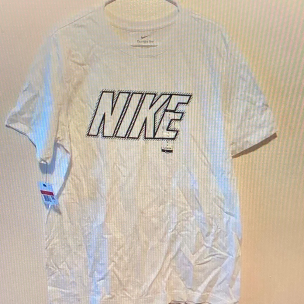 Nike Men's White Tee with Black Logo